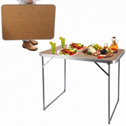 Masă de camping pliabilă - maro