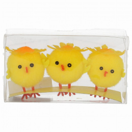 Set de 3 puișori cu floare pe cap de Paște