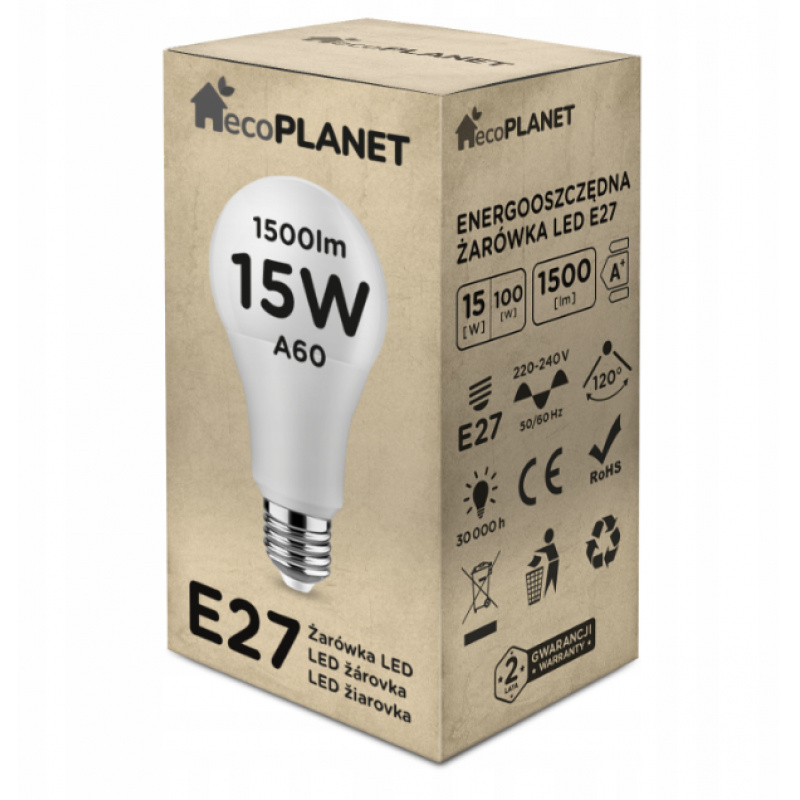 Bec LED E27 A60 15W 1500lm - alb neutru
