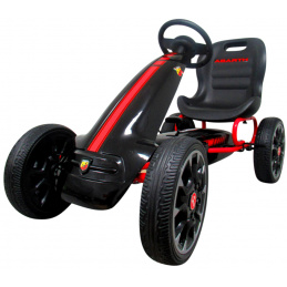 Kart ABARTH NEGRU, roți din spumă EVA, frână de mână, licență