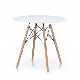 Masa de dining Aga 80 cm Alb