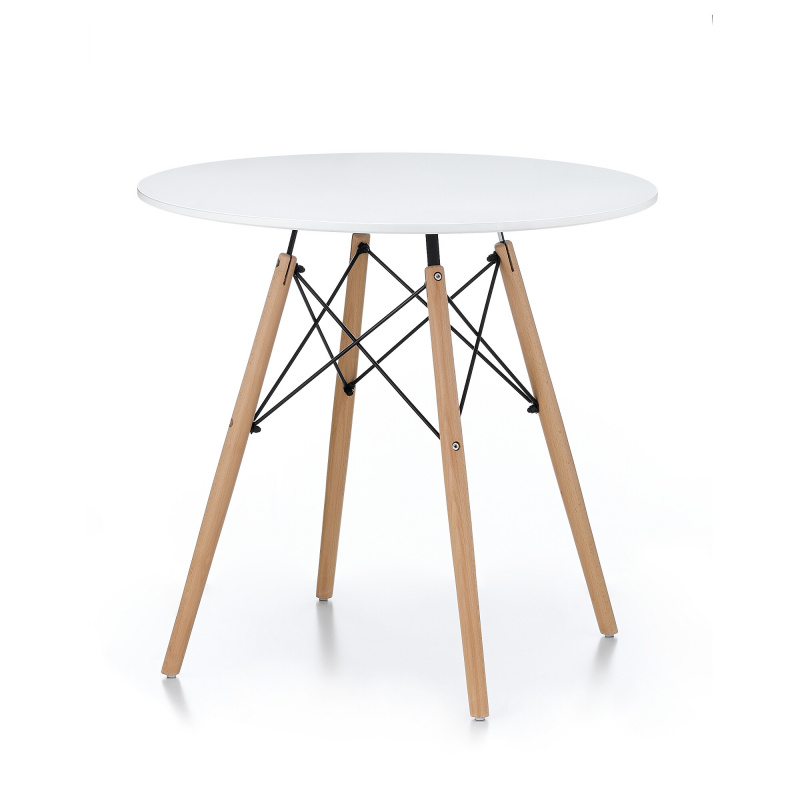 Masa de dining Aga 80 cm Alb