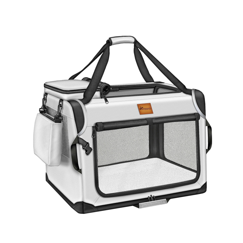 Tresko Cușcă de transport pentru câini și pisici 83x58x58 cm Gri deschis