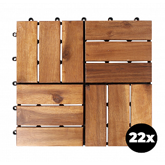 Linder Exclusiv Plăci de terasă din lemn de salcâm 30x30 cm 22 buc.