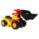 Buldozer pe baterii pentru copii Călăreț + cască + cupă mobilă + sunete