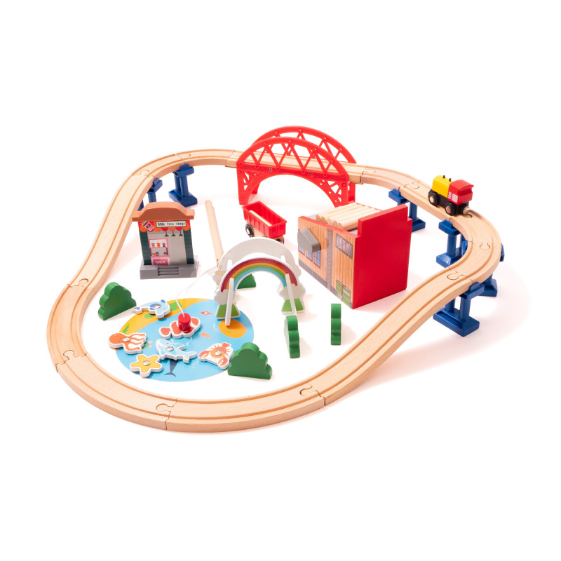 Aga4Kids Set trenuleț din lemn 30 piese DS5646