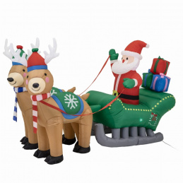 Moș Crăciun gonflabil Decorațiune de Crăciun Sanie Reni 130 cm Moș Crăciun gonflabil Decorațiune de Crăciun Sanie Reni 130 cm