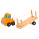 Camion de lemn cu remorcă și cuburi pentru copii 2+ Jucărie educativă + cuburi cu litere și cifre