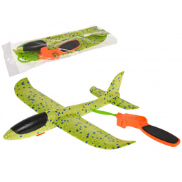 Avion din polistiren cu lansator manual Verde