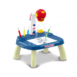 Aga4Kids Proiector de desen pentru copii cu markere și șabloane Albastru