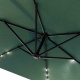Umbrelă de grădină Aga 300 cm Verde închis cu iluminare LED