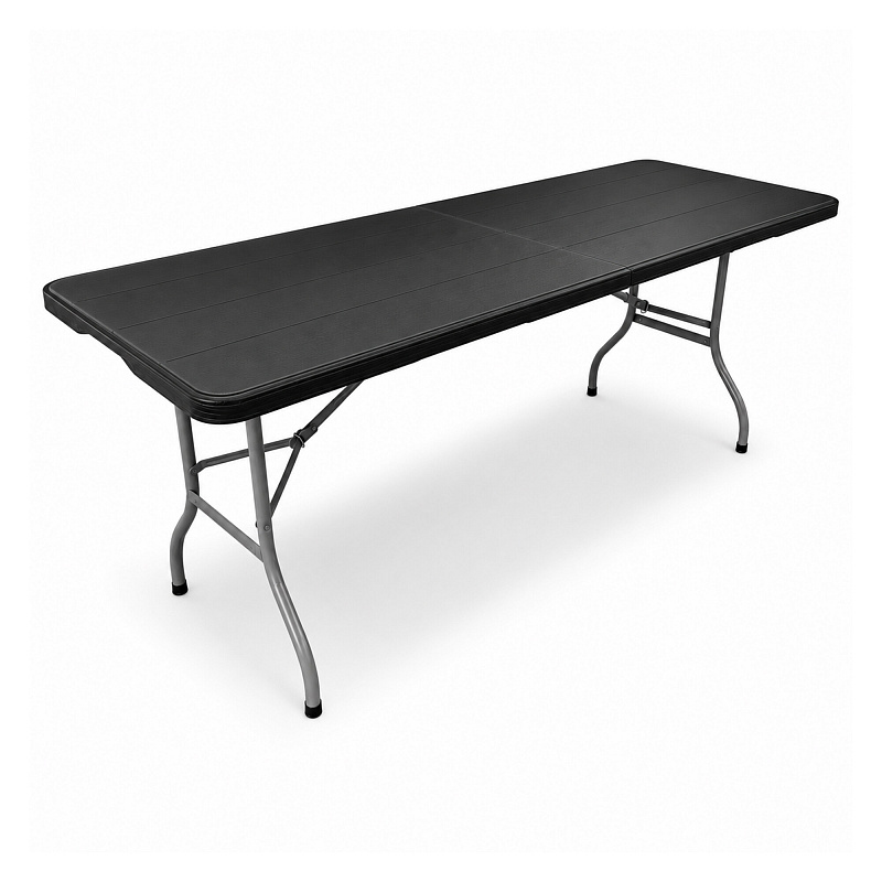 Aga Masă de grădină pliabilă 180x74x74 cm cu imitație de lemn Negru