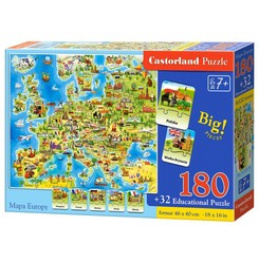 Puzzle Castorland Hartă a Europei 180 piese Quiz CA0036 universal