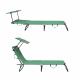 Aga 2x Șezlong de grădină reglabil cu acoperiș Verde deschis