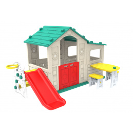 Casă Mare Cu Pridvor 4în1 Acoperiș Verde