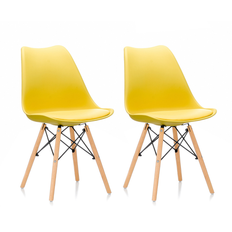 Aga 2x Scaun de masă MR2035 Galben