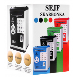 Seif pușculiță pentru copii 3+ albastru Economisirea banilor + Învățarea antreprenoriatului