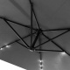Umbrelă de grădină Aga 300 cm Gri cu iluminare LED