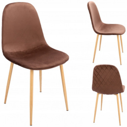 Scaun tapițat din velur maro VIGO Scaun tapițat din velur maro VIGO