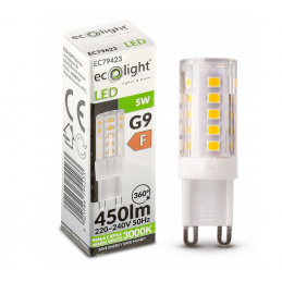 Bec LED - G9 - 5W - 450lm - alb cald