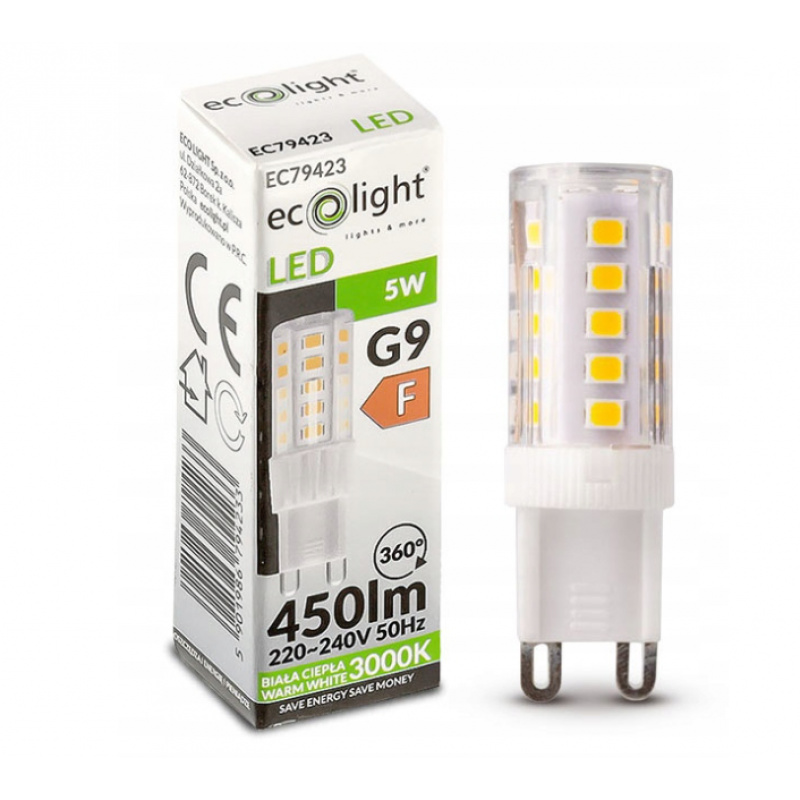 Bec LED - G9 - 5W - 450lm - alb cald