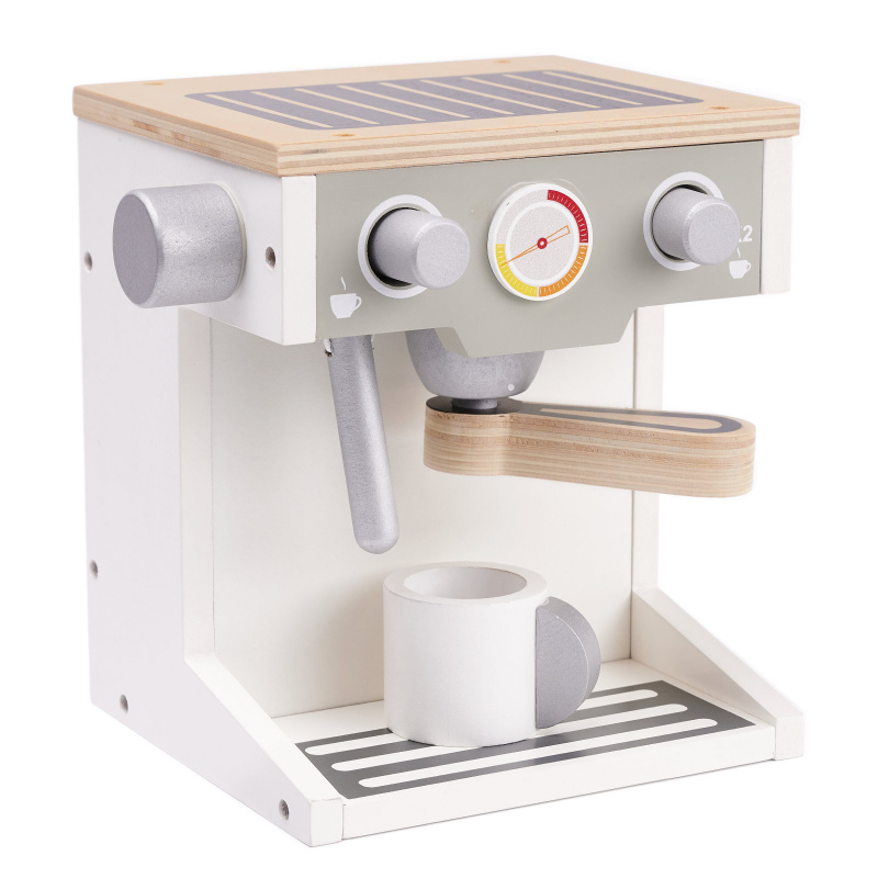 Aga Mașină de cafea din lemn pentru copii cu ceașcă
