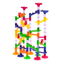 Pistă de bile pentru asamblare pentru copii 3+ Piese de construcție 105 buc. + 30 Bile Pistă de bile pentru asamblare pentru copii 3+ Piese de construcție 105 buc. + 30 Bile