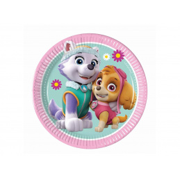 Farfurii de hârtie PawPatrol Patrula Cățelușilor Skye și Everest 20 cm 8 bucăți