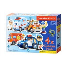 Puzzle 4în1 Servicii de urgență 4,5,6,7 piese
