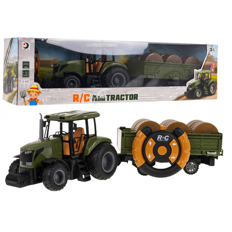 Tractor cu Remorcă Verde R/C