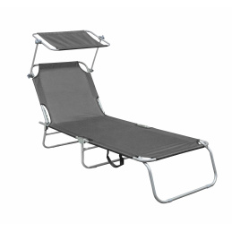 Linder Exclusiv Șezlong de grădină cu acoperiș Gri închis