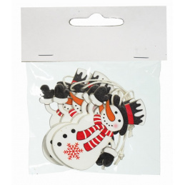 Om de zăpadă din lemn pentru agățat în bradul de Crăciun