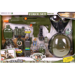 Set Soldat pentru copii 3+ Efecte interactive 15 el. + Cască + Vestă antiglonț + Carabină + Stație radio