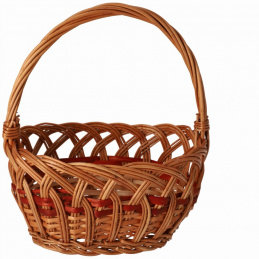 Coș oval din dantelă pentru decorațiuni de Paște