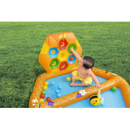 Piscină gonflabilă Albine pentru copii 12m+ Bestway 127x119x61 + Joc sortator + 20 de mingi + 2 albine gonflabile