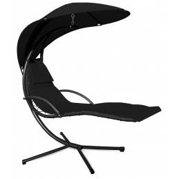 Aga Șezlong suspendat de grădină cu acoperiș Negru 2DAZ649 - II. CALITATE