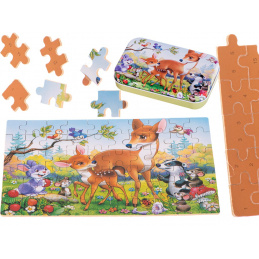Puzzle de basm din lemn Aga Căprioară 60 de piese
