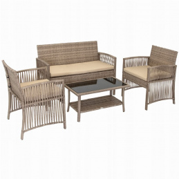 Mobilier pentru terasă - masă, canapea, 2 fotolii