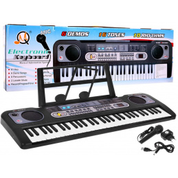 Keyboard pentru copii 5+ Suport pentru partituri Microfon + Înregistrare Radio USB MP3 - model nr 020