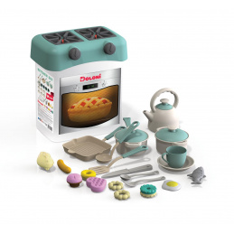 Bucătărie din plastic Doloni Turcoaz + accesorii 34 bucăți