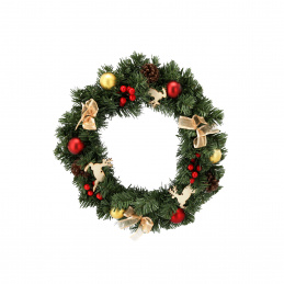 Aga Coroană de Crăciun 40 cm Roșu-Auriu