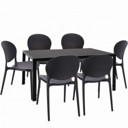 Set mobilier de grădină masă + 6 scaune JUSTIN