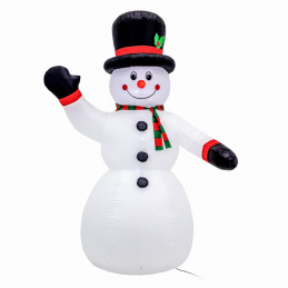 Om de zăpadă gonflabil mare cu LED-uri luminoase - 190 cm Om de zăpadă gonflabil mare cu LED-uri luminoase - 190 cm