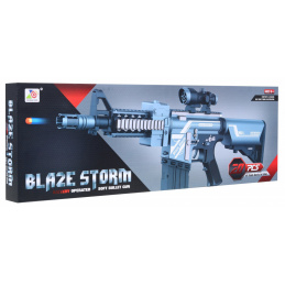 Carabin argintiu pentru copii 6+ Blaze Storm 20 de proiectile lungi din spumă + Vizor